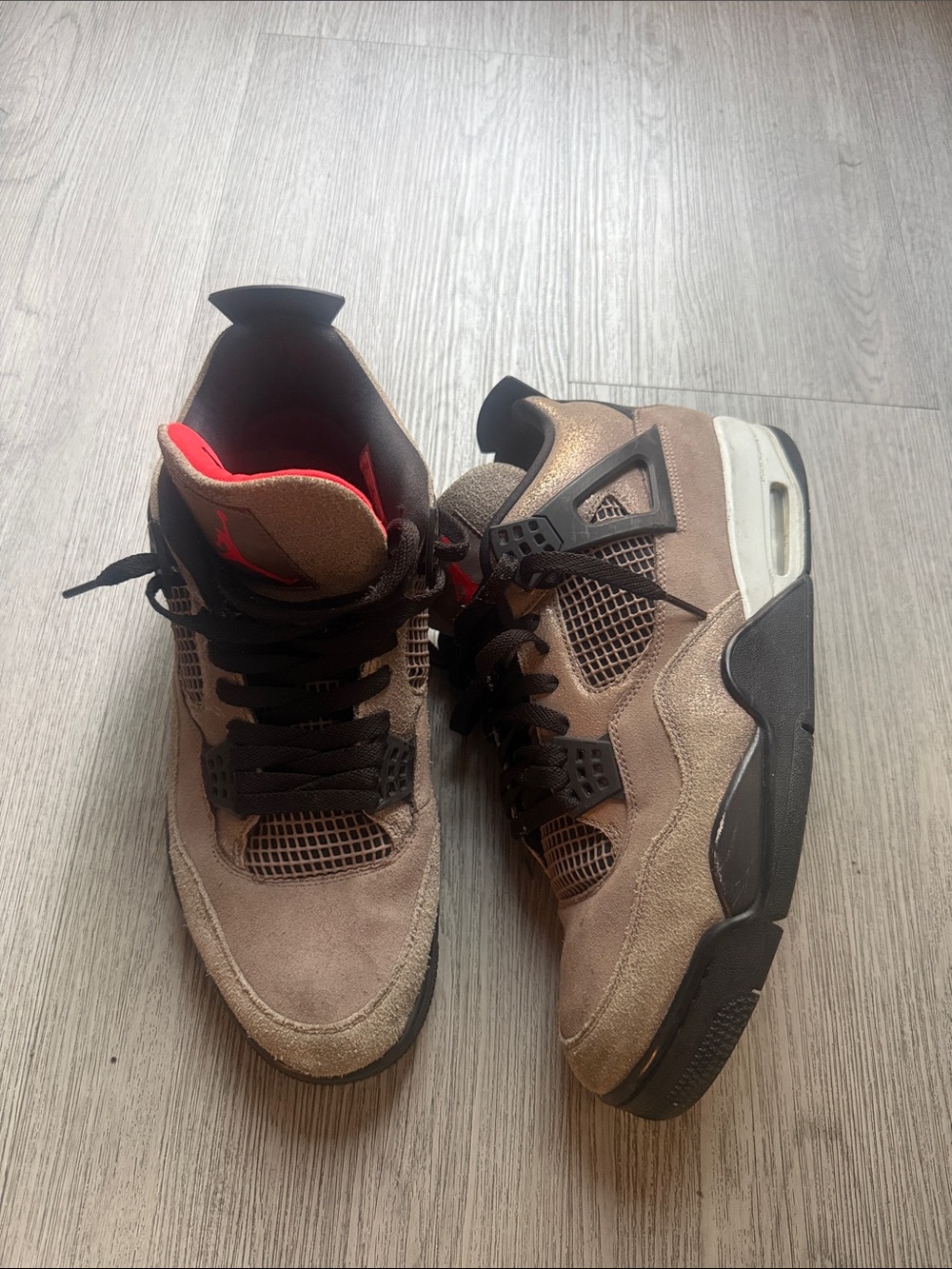 Jordan Men’s Suede Sneakers in Brown with Black and Red Accents